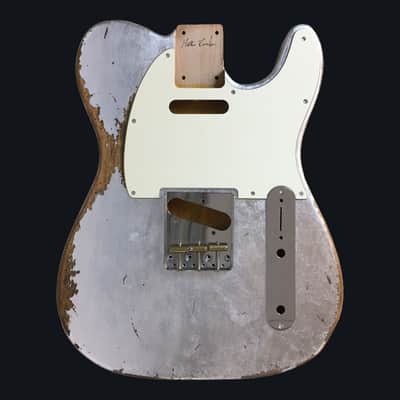 Made to Order - FRANCHIN Mars guitar body Relic Aged METALLIC LEAF (Gold/Silver/Copper) Basswood Poplar Telecaster-Tele-T-Style Made in Italy image 3
