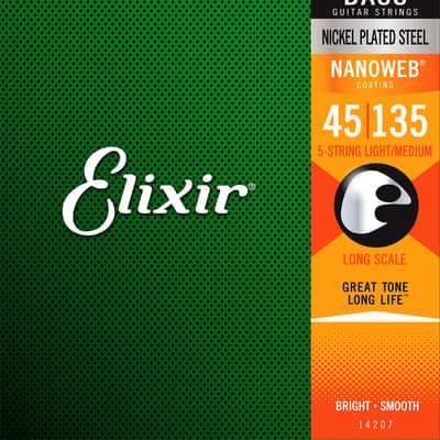 14207 Nanoweb 45/135 Bass Light Medium 5-String Elixir image 2