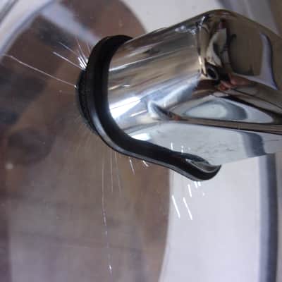 Crush Clear Acrylic 22" x 18" Bass Drum with spider web stress cracks at lugs image 15