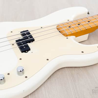 1982 Fender JV Precision Bass ‘57 Vintage Reissue PB57-70 Olympic White Ash Body, Japan MIJ Fujigen image 6