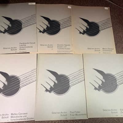 Vintage Lot of 6 Gitarren-Atchiv Schott Guitar Sheet Music Books image 1