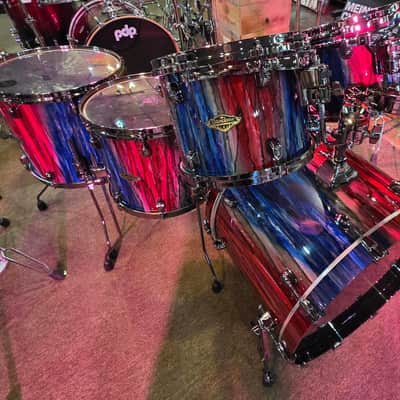 Tama Starclassic Walnut/Birch 5-piece Shell Pack (LIMITED EDITION 1 of 50) - Crimson Sapphire Cascade image 8