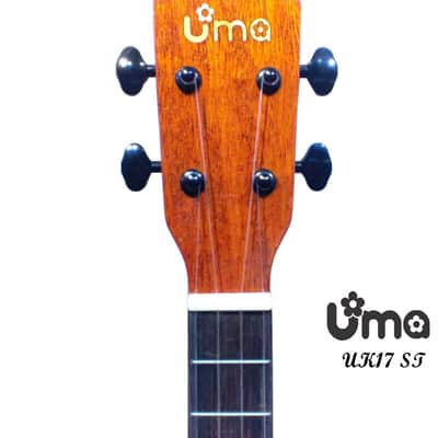 Uma Taiwan UK-17 ST Sunburst Solid mahogany Tenor ukulele with cutaway Gloss image 8