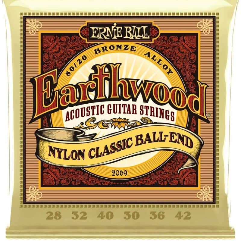 Photos - Strings Ernie Ball Folk Nylon Clear & Gold Ball-End 80/20 Acoustic... Bronze