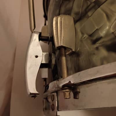Slingerland/Radio King Snare drum 8x14 clamshell strainer solid shell 1940s - Black Diamond Pearl BDP image 13