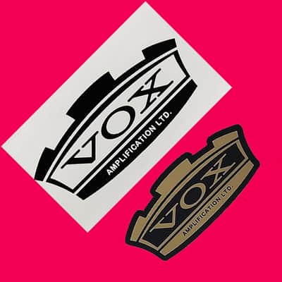 VOX AMPS STICKER (2 PACK) INSANELY RARE LIMITED EDITION GUITAR AMPLIFIER CUSTOM AMPLIFICATION CASE CANDY DECAL FREE SHIPPING! image 1