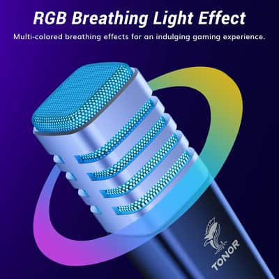 Usb Gaming Microphone, Rgb Streaming Microfono Set, Pc Podcast Recording Computer Mic For Ps4/5, Discord, Twitch, Cardioid Condenser Mic With Adjustable Boom Arm Stand Tc30S+ image 3