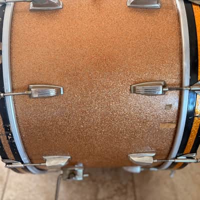 Vintage Ludwig 22 x 14 Bass Drum 1960s - Champagne Sparkle w/ New Heads image 4