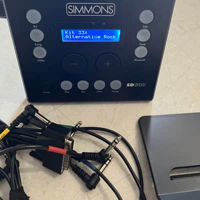 Simmons SD600 electric drum module, with wire harness, tray, and power supply Black image 1
