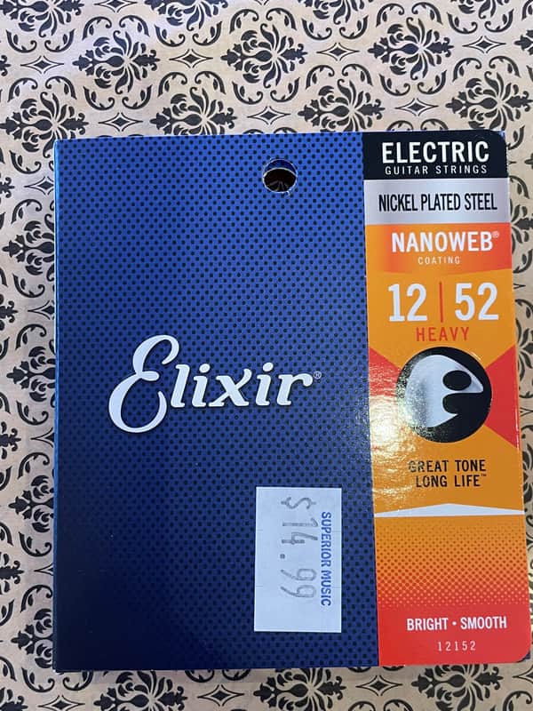 Elixir 12/52 nickel plated steel electric strings 2024 - Heavy gauge electric image 1