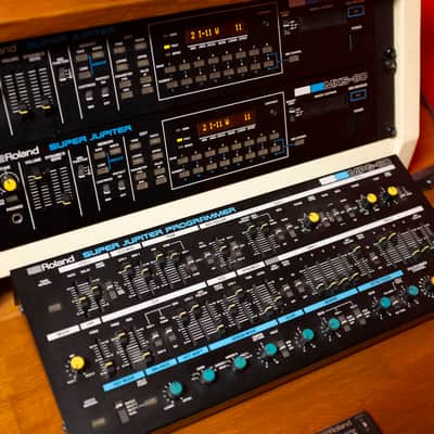 2 x Roland MKS-80 Super Jupiter with 1 x MPG-80 Programmer 1984 - 1989 - Black image 3