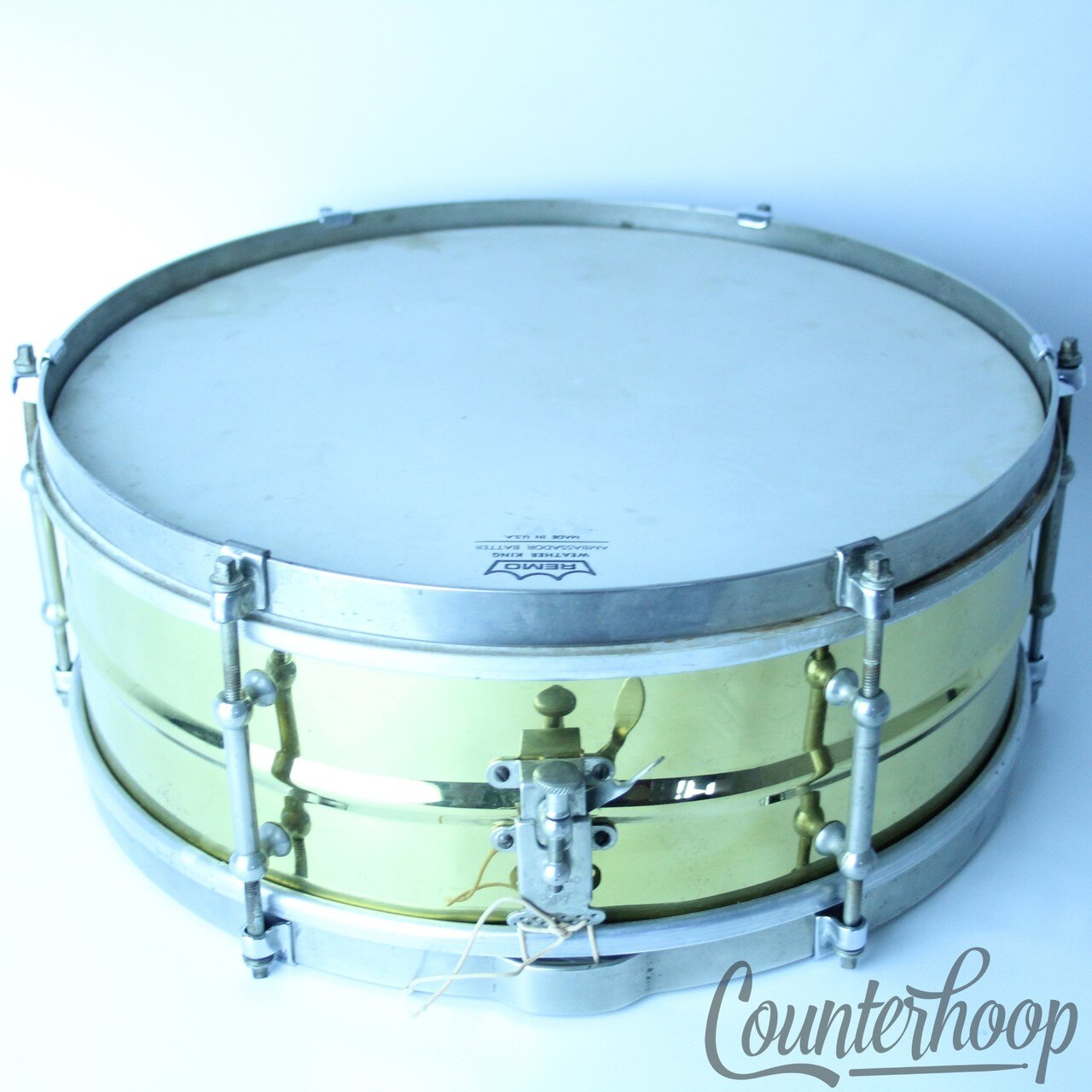 Slingerland Universal Snare Drum Natural Brass Vintage 30s Shur-Grip Single-Bead — main photograph