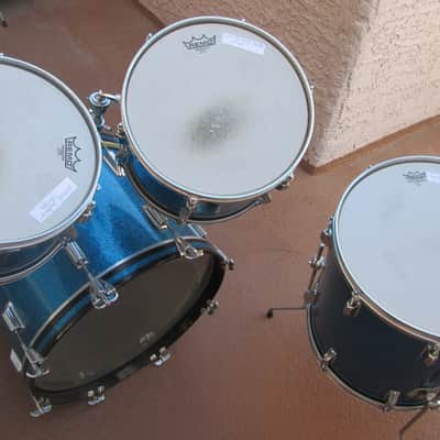 ROGERS VINTAGE HOLIDAY BLUE SPARKLE DRUM SET - DAYTON ERA image 4