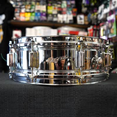 Vintage 1960s Rogers USA PowerTone 5x14" Steel Snare Drum w/ Tone Control image 1