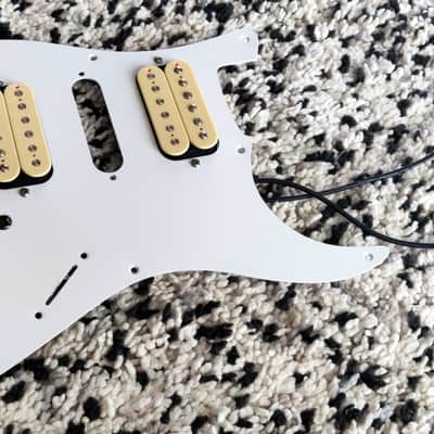 Warmoth HSH Pickguard with 916 Pickups USA PAF Clones - Double Light Butyrate Cream image 3