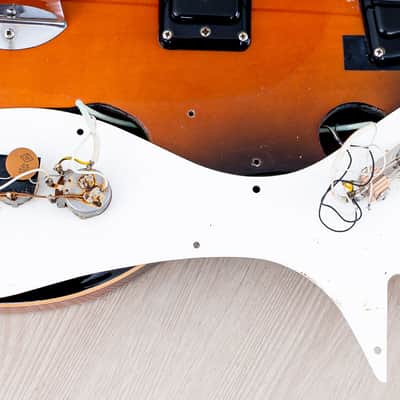 1966 Mosrite Combo Vintage Semi-Hollow Bass Sunburst, Near-Mint w/ Case, Hangtag image 18