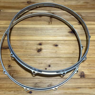 14" 10 Hole Die Cast Snare Drum Hoops Satin Chrome image 3