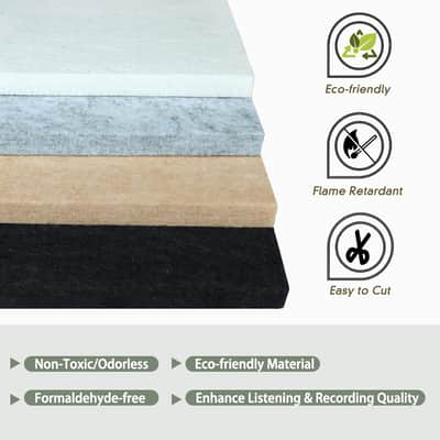 24Pcs Self Adhesive Acoustic Panels, 12 X 12 X 0.32 Inches Wall Covering Tiles Sound Absorbing Panel, Decorative Padding Reverb Echo Dampening Boards For Door Music Recording Home Studio image 4