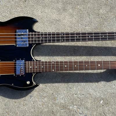 RARE 1966 Gibson EBSF-1250 Double Neck Guitar | Bass. With Fuzztone! Sunburst EDS-1275 image 2