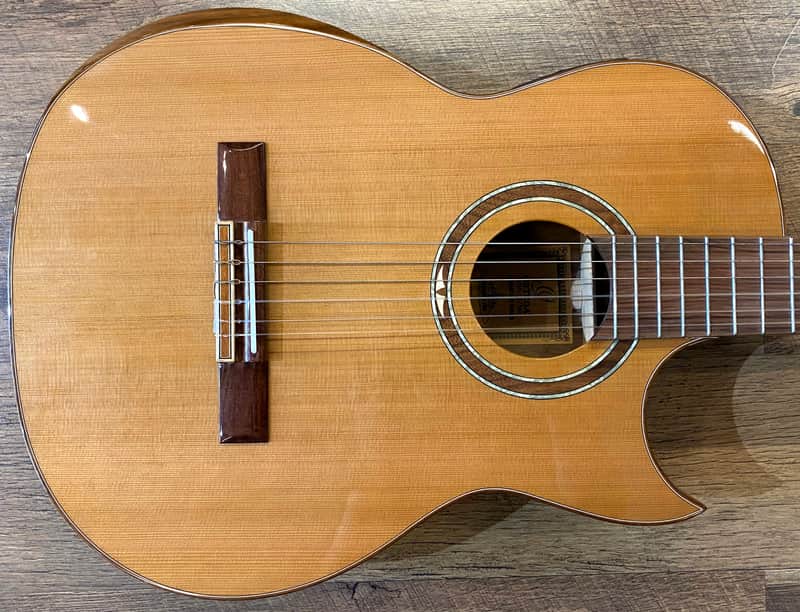 Ortega Signature Series Flametal-Two Natural Gloss Finish Cutaway Classical Acoustic-Electric Guitar with Original Hardshell Case image 1