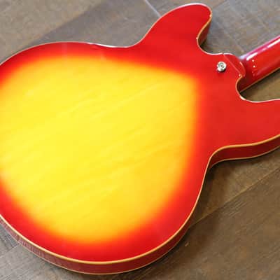 Jay Turser ES-335 Style Semi-Hollow Electric Guitar Cherry Sunburst + Gig Bag image 12