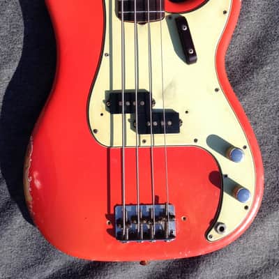 Fender Precision Bass 1963 - Fiesta Red - Custom Color - image 3