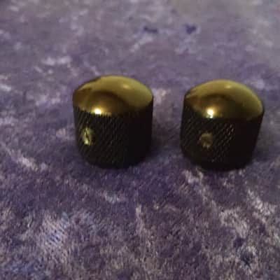 Allparts 2X Dome Knob Black W/set screw image 1