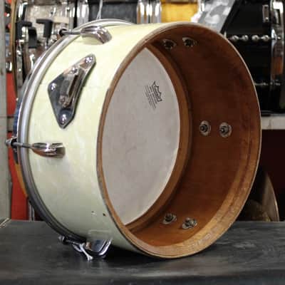 1970's Slingerland 10" and 12" Timbale Set in White Marine Pearl image 12