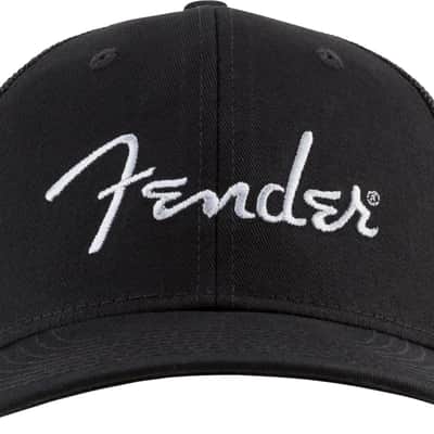 Fender #9122421100 - Fender Silver Thread Logo Snapback Trucker Hat, Black, One Size Fits Most image 2
