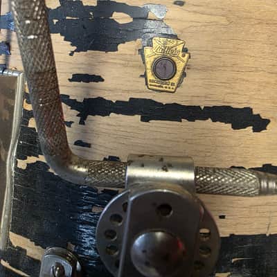 Ludwig No. 996-1 Club Date Outfit 8x12" / 14x14" / 14x20" Drum Set with Keystone Badges 1964 - 1968 - Black / Gold Duco Lacquer image 12