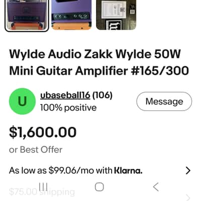 Wylde Audio Berzerker Zakk Wylde 50 watt mini amp limited edition 67 of 300 year Zakk was born. Wylde Audio 2026 - Purple image 7