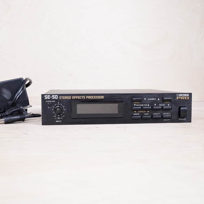 Boss Pro SE-50 Stereo Effects Processor 1990 Black Made in Japan Half Rack w/ Power Supply image 1