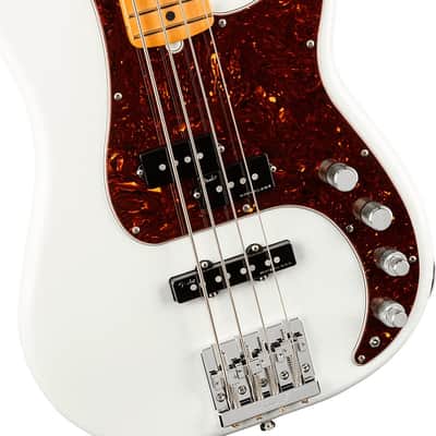 Fender American Ultra Precision Bass, Maple Fingerboard, Arctic Pearl image 2