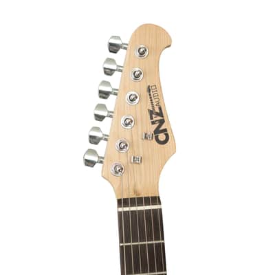 CNZ Audio ST Mini Electric Guitar - Rosewood Fingerboard & Maple Neck, Fiesta Red image 6