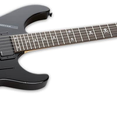 ESP KH-2 Vintage Kirk Hammett Distressed Black Electric Guitar + Hard Case Floyd Rose FR BLK - In Stock image 2