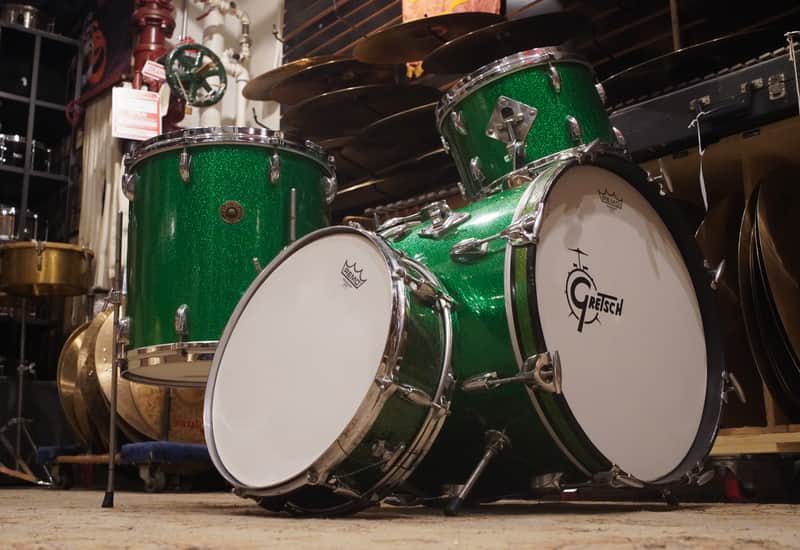 Gretsch 12/14/18/4x14" Round Badge Drum Set - 1950s Green Sparkle image 1