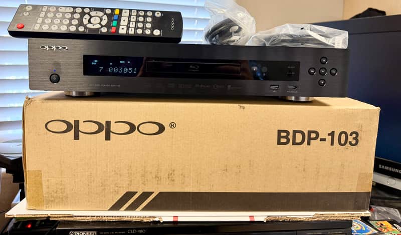Oppo BDP-103 3D Blu-Ray Player w/ Remote, HDMI Cable, Bag, Box; Tested SEE VIDEO image 1