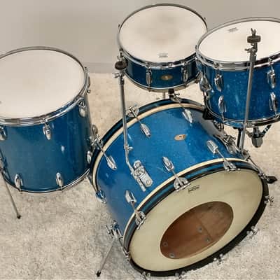 Slingerland 22/13/16/5.5x14" Radio King Drum Set - 1950's Blue Sparkle image 5