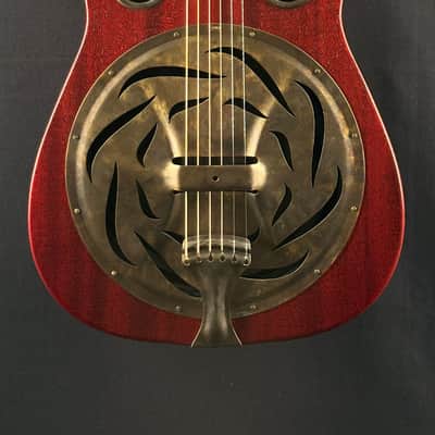 Beard Trailhead-E All Mahogany Roundneck Resonator with Cutaway in Scarlet image 1
