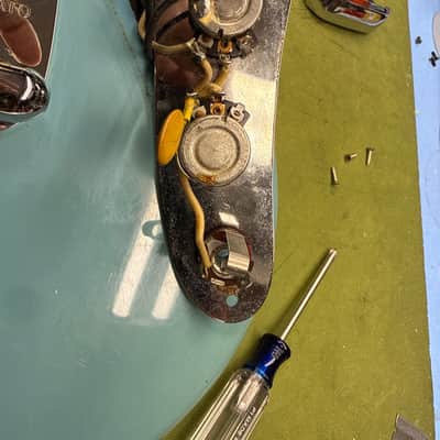 1966 Fender Mustang Electric Guitar Daphne Blue + OHSC image 24