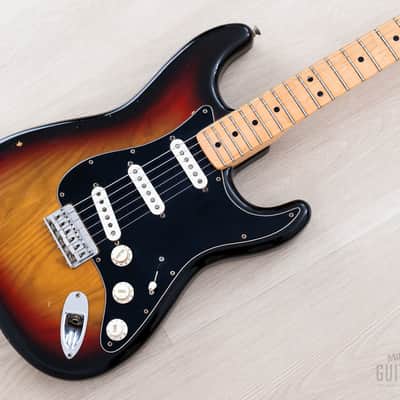 1976 Fender Stratocaster Hardtail Vintage Electric Guitar Sunburst w/ Case image 1