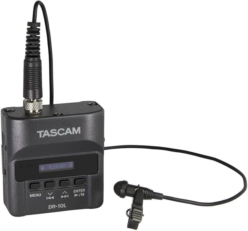 Tascam DR-10L Digital Audio Recorder with Lavalier Mic - Black image 1