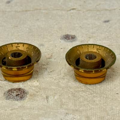1950's Gibson Guitar Gold Bonnet Knobs Set of 2 Les Paul Burst ES 335 1955-1960 image 7