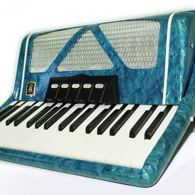 Mriya Piano Accordion 80 Bass Buttons, Ukraine Vintage Keyboard Accordian Musical Instrument, New Straps and Soft Case for Gift, 2727 image 9