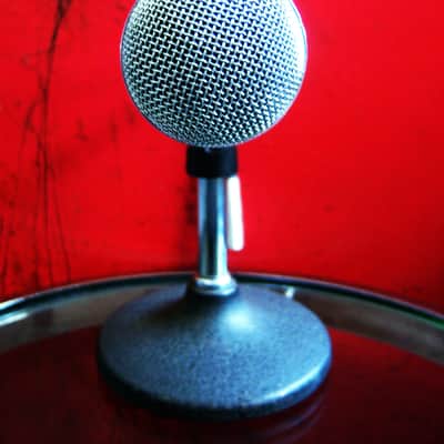 Vintage 1970's Shure PE588 dynamic cardioid microphone Hi Z Satin Chrome w accessories # 1 image 5