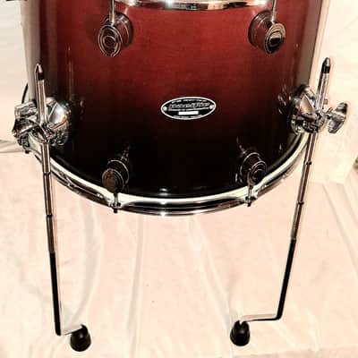 PACIFIC PDP BIRCH "FS SERIES" 16" x 12" (Super Rare Custom!) Floor Tom - Black Cherry Burst Gloss image 6