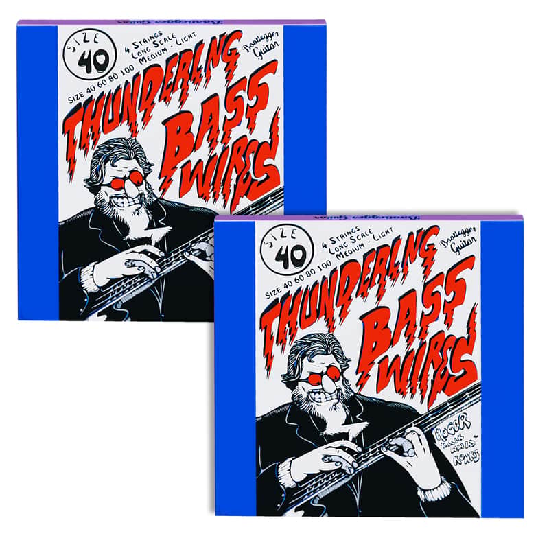 2 Bootlegger Guitar Roger Kohrs Thundering   Wires Bass Strings 4 String Set Medium Light Long Scale image 1