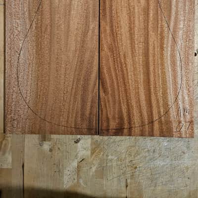 African Mahogany - Acoustic Dreadnought Bookmatched Back 2015 image 1