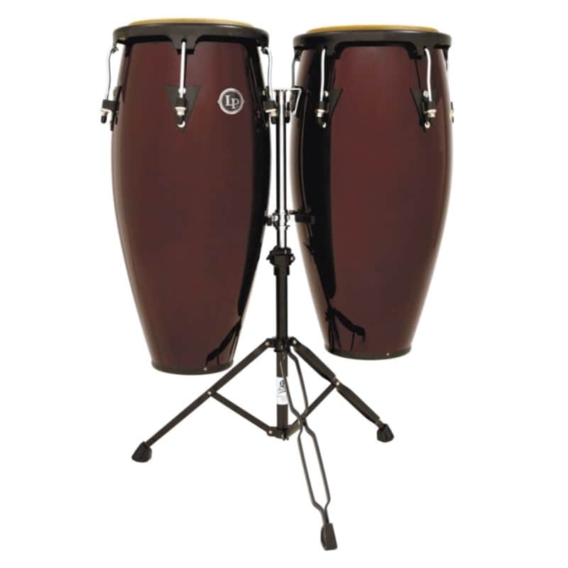 Latin Percussion LPA646-DW Aspire Series 10/11" Conga Set with Stand, Black Hardware image 1