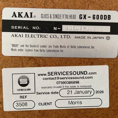 AKAI GX-600DB Reel to Reel Tape Recorder FULLY SERVICED + original NABS + Manual + RTMSM911 image 9